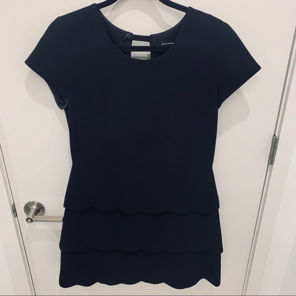 Club Monaco Sheath Dress with Scalloped Tiers (10)